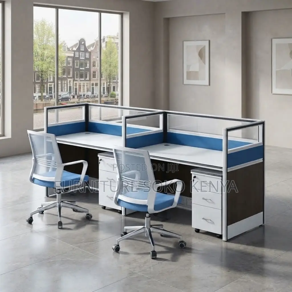 Workstation; Straight Two Users Modern Style Workstations