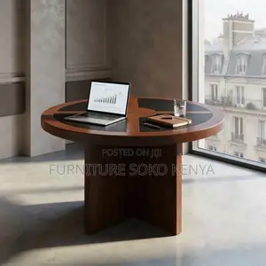 Boardroom Table; 1.2 Meter Mahogany Round Boardroom Table