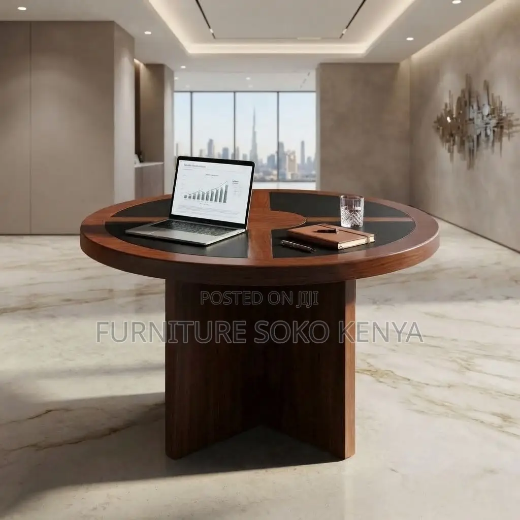 Boardroom Table; 1.2 Meter Mahogany Round Boardroom Table