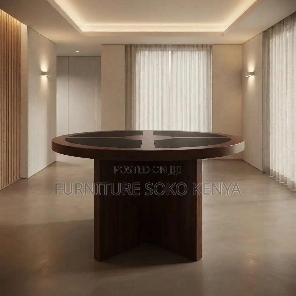 Boardroom Table; 1.2 Meter Mahogany Round Boardroom Table