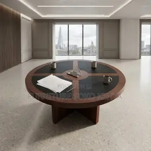 Boardroom Table; 1.2 Meter Mahogany Round Boardroom Table