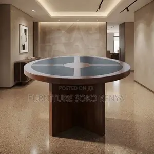 Boardroom Table; 1.2 Meter Mahogany Round Boardroom Table