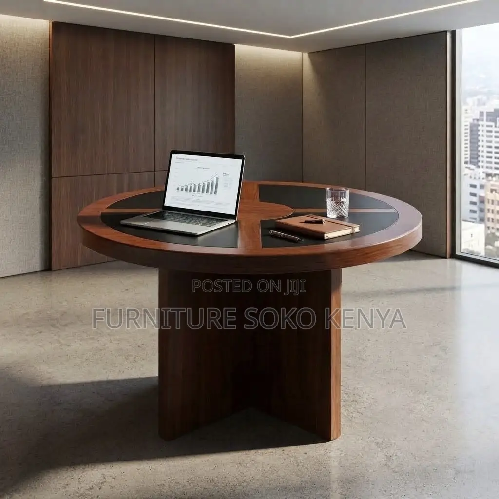 Boardroom Table; 1.2 Meter Mahogany Round Boardroom Table