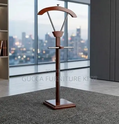 Wooden Executive Mahogany Coat Hanger With a Square Base