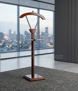 Wooden Executive Mahogany Coat Hanger With a Square Base