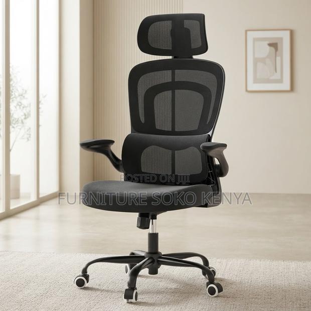Office Chairs; Orthopedic Fabric Seat With Dual Backrest - thumbnail 2