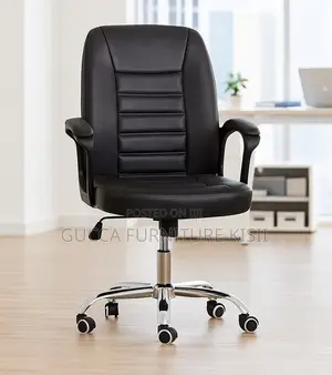 Medium Back Black Executive Leather Desk Chair