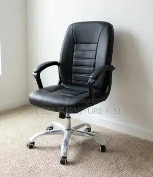 Medium Back Black Executive Leather Desk Chair