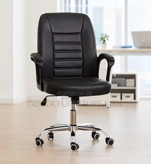 Medium Back Black Executive Leather Desk Chair