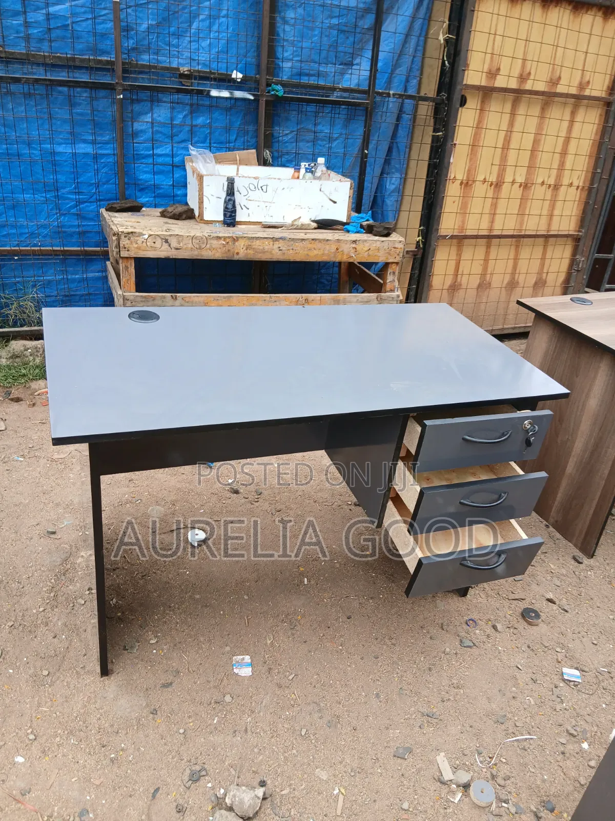 Three Lockable Drawer Quality Material Office Desk