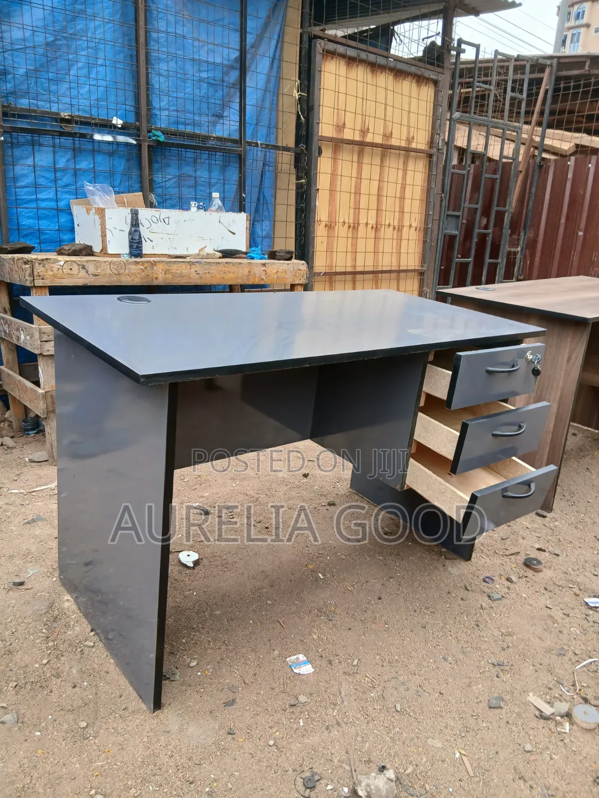 Three Lockable Drawer Quality Material Office Desk
