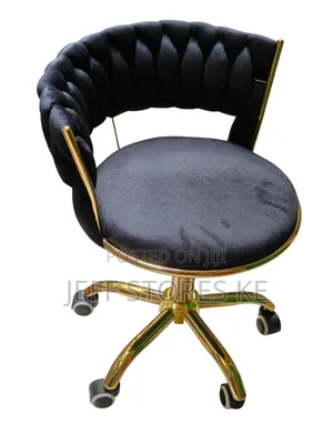 Quality, Adjustable Black Gold Wide Pedicure Stool With Backrest