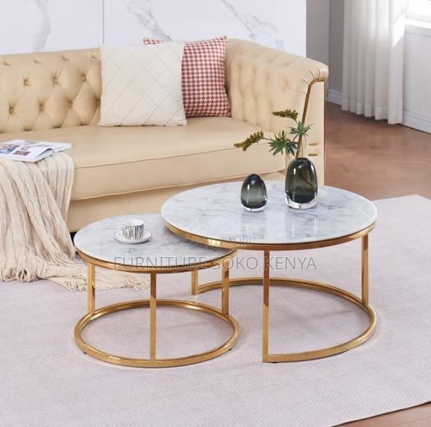 Coffee Table : 2-Piece Round Nesting Coffee Table Set - thumbnail 2