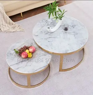 Coffee Table : 2-Piece Round Nesting Coffee Table Set