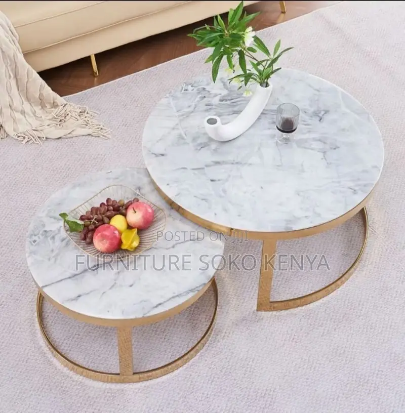 Coffee Table : 2-Piece Round Nesting Coffee Table Set