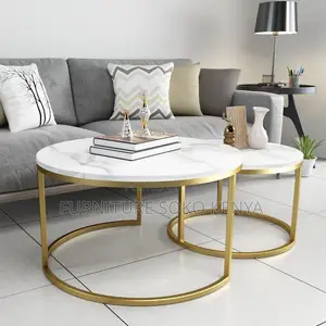 Coffee Table : 2-Piece Round Nesting Coffee Table Set