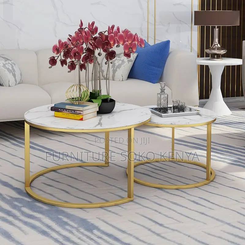 Coffee Table : 2-Piece Round Nesting Coffee Table Set