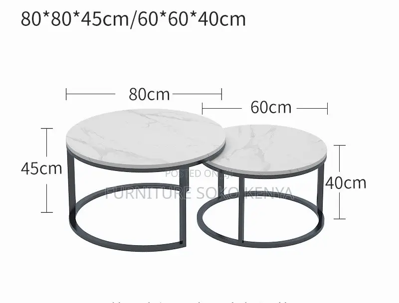 Coffee Table : 2-Piece Round Nesting Coffee Table Set