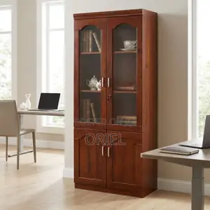 2-Door Mahogany Cabinet : Filing Storage Cabinet With Double Doors