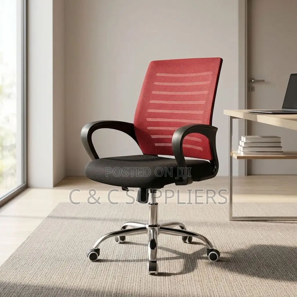 Strong Mesh Chair With Red Mesh-Back