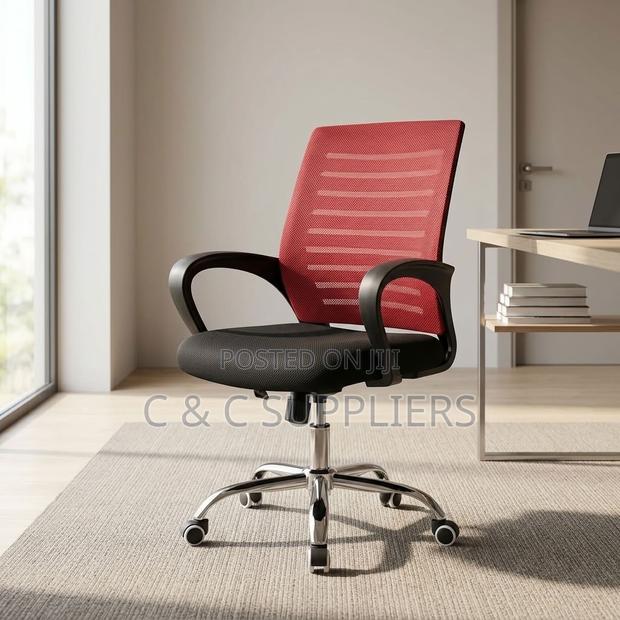 Strong Mesh Chair With Red Mesh-Back - thumbnail 4