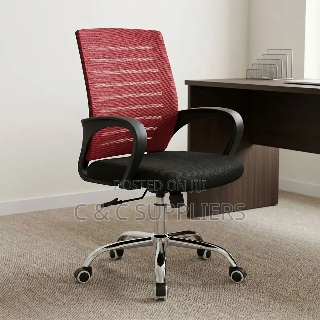 Strong Mesh Chair With Red Mesh-Back