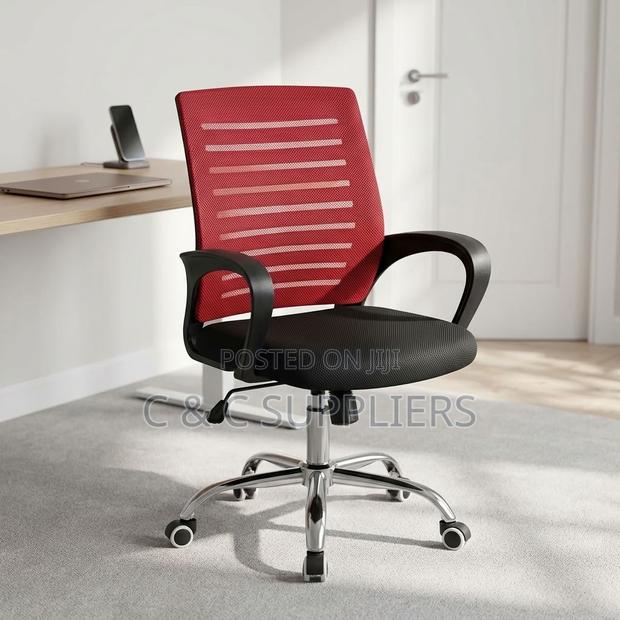 Strong Mesh Chair With Red Mesh-Back - main view