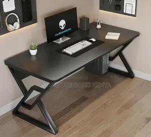 Office Desk : 1.4M Modern Black Gaming Desk