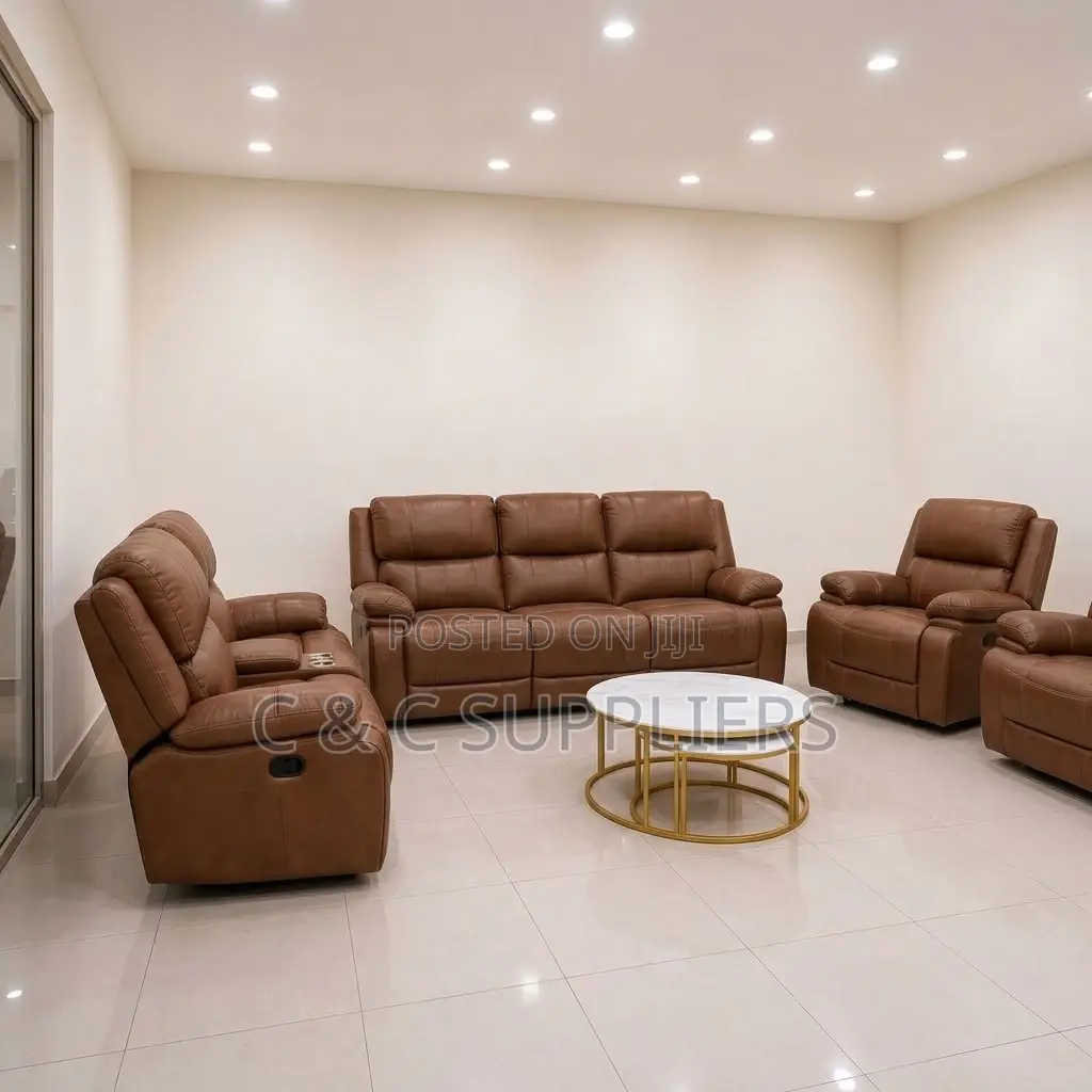 7-Seater Leather Reclining Couch.