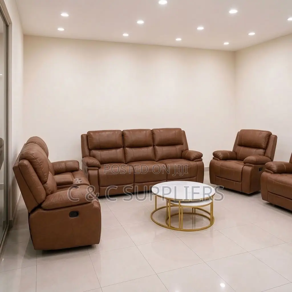 7-Seater Leather Reclining Couch.