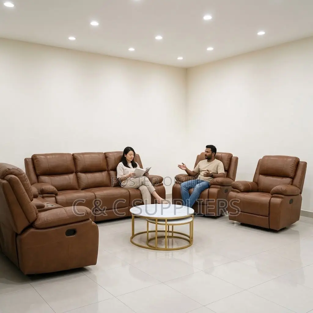 7-Seater Leather Reclining Couch.