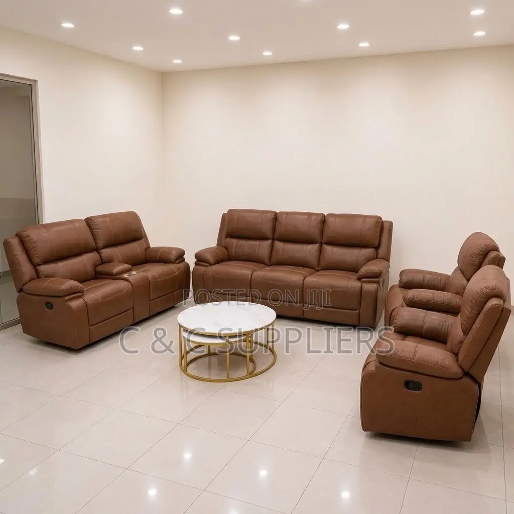 7-Seater Leather Reclining Couch.