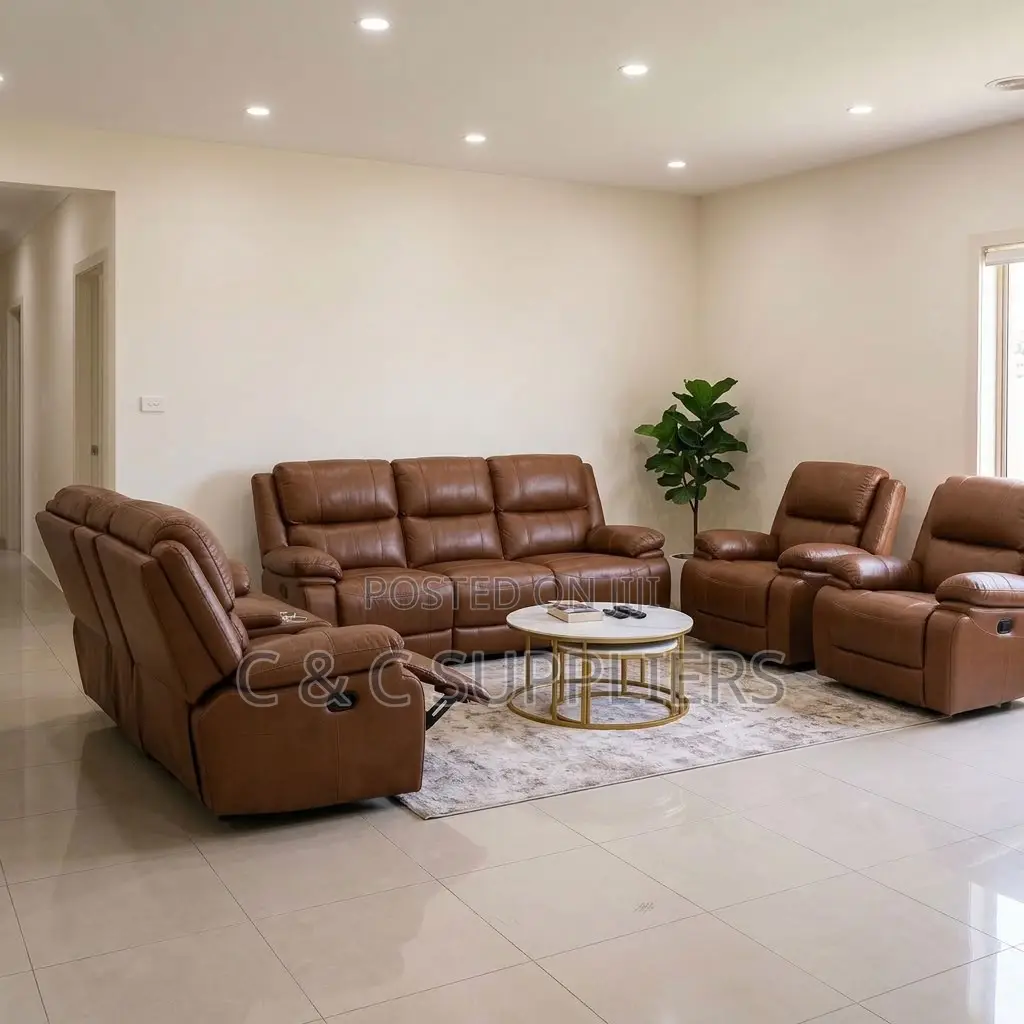 7-Seater Leather Reclining Couch.