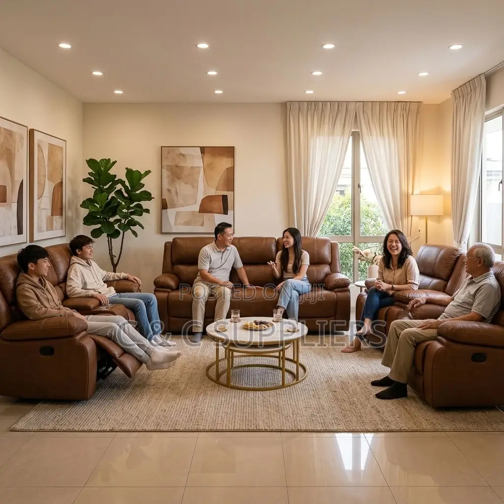 7-Seater Leather Reclining Couch.