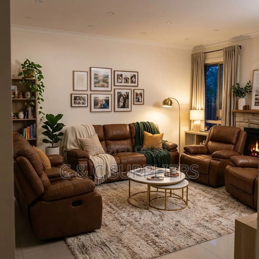 7-Seater Leather Reclining Couch.