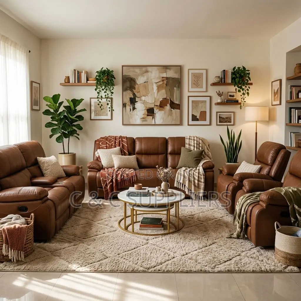 7-Seater Leather Reclining Couch.