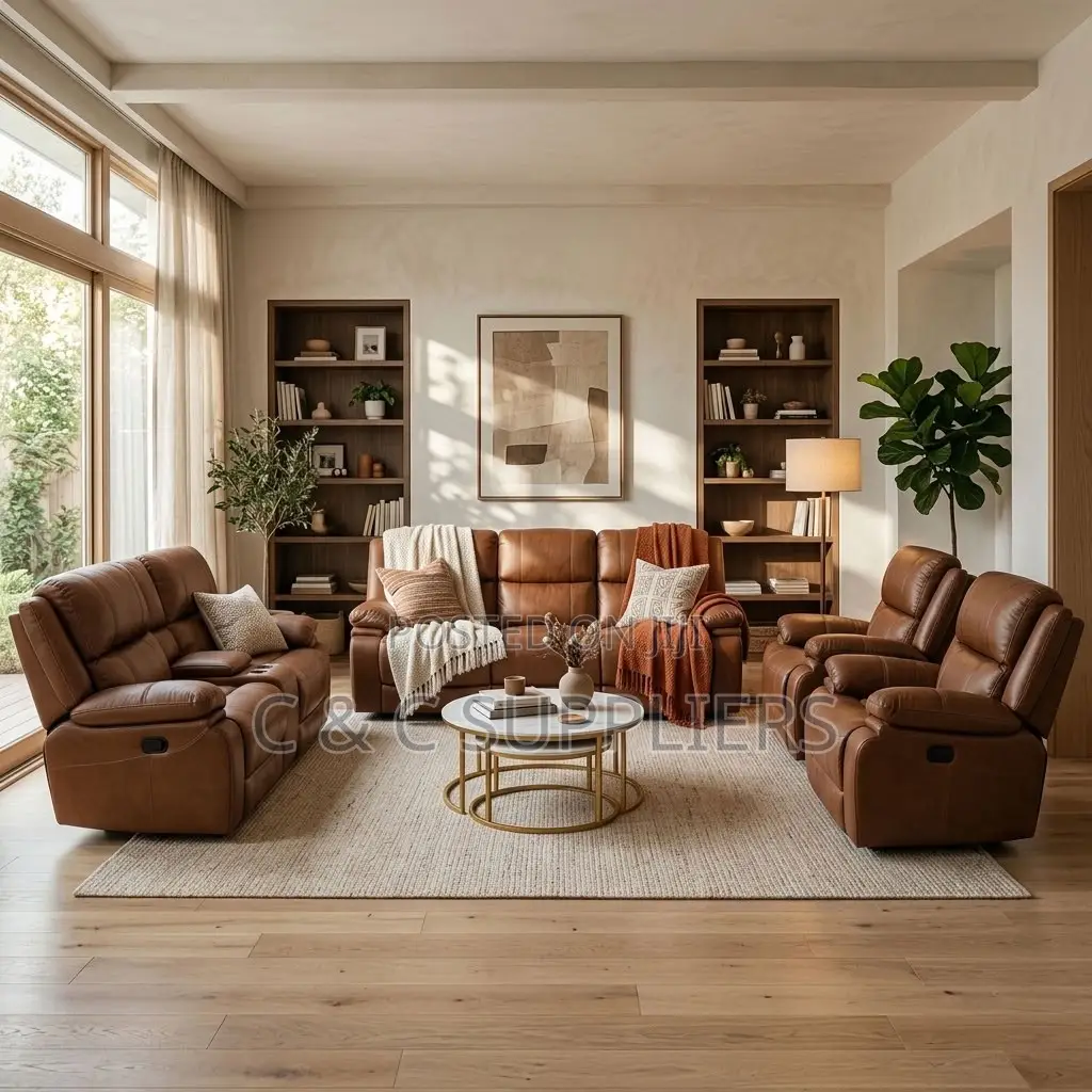 7-Seater Leather Reclining Couch.