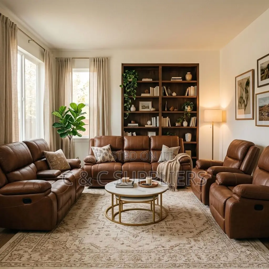 7-Seater Leather Reclining Couch.