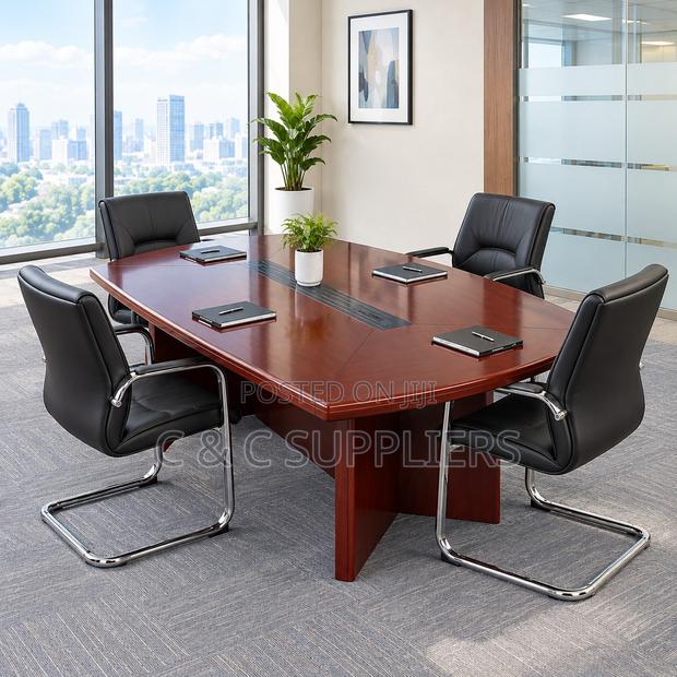 Executive Mahogany Meeting Table-8-12 Seats - thumbnail 2