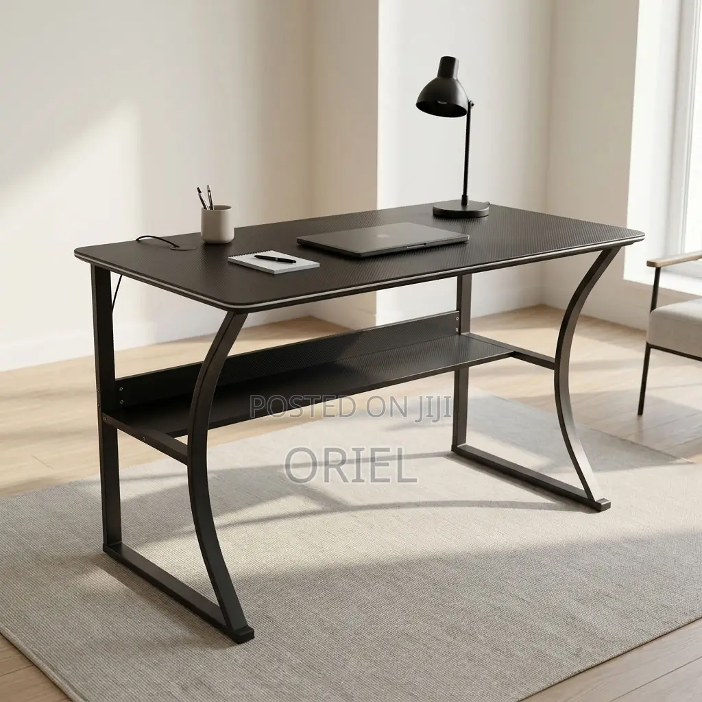 Office Computer Desk : Sturdy Base Metal Frame Office Computer Table