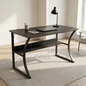 Office Computer Desk : Sturdy Base Metal Frame Office Computer Table