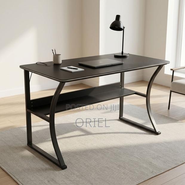 Office Computer Desk : Sturdy Base Metal Frame Office Computer Table - thumbnail 4