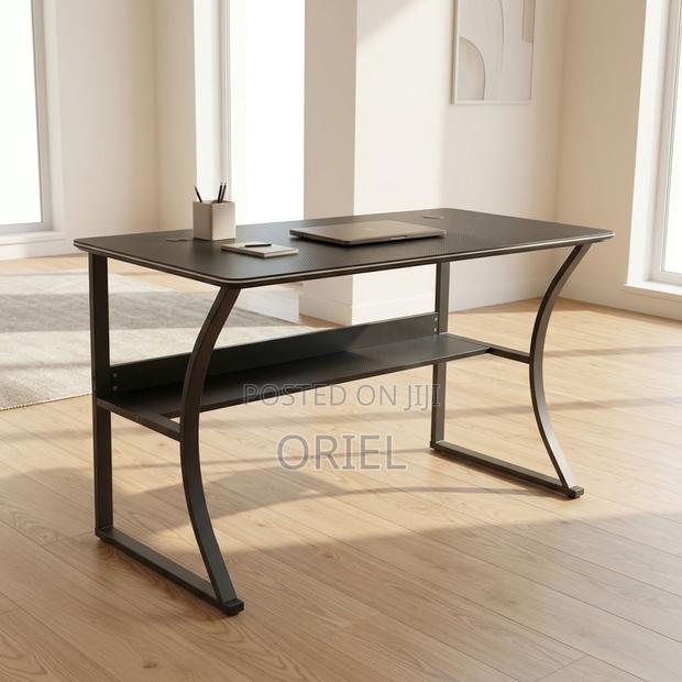 Office Computer Desk : Sturdy Base Metal Frame Office Computer Table - thumbnail 5