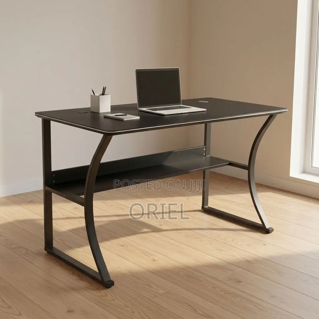 Office Computer Desk : Sturdy Base Metal Frame Office Computer Table