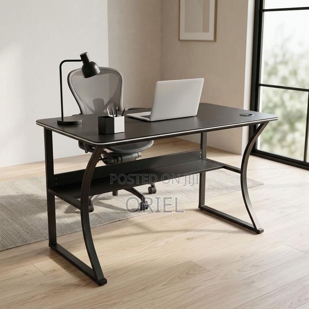 Office Computer Desk : Sturdy Base Metal Frame Office Computer Table - thumbnail 7