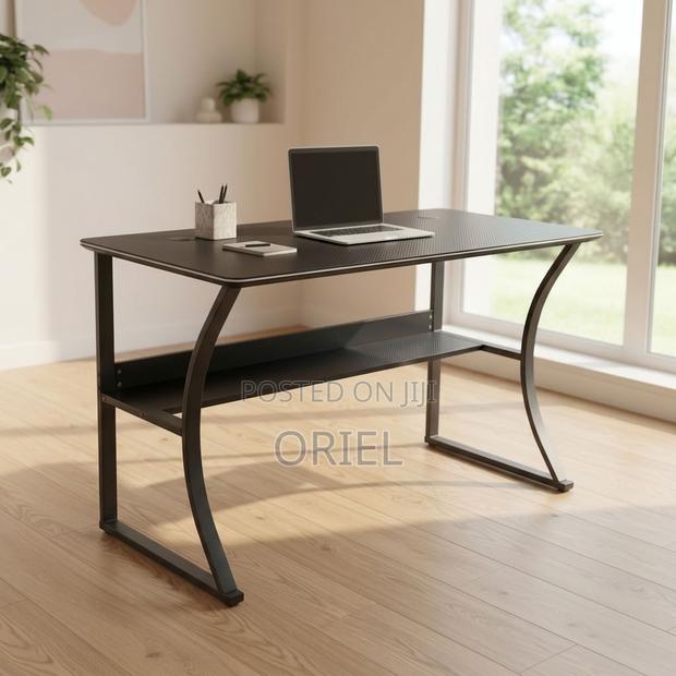 Office Computer Desk : Sturdy Base Metal Frame Office Computer Table - thumbnail 8