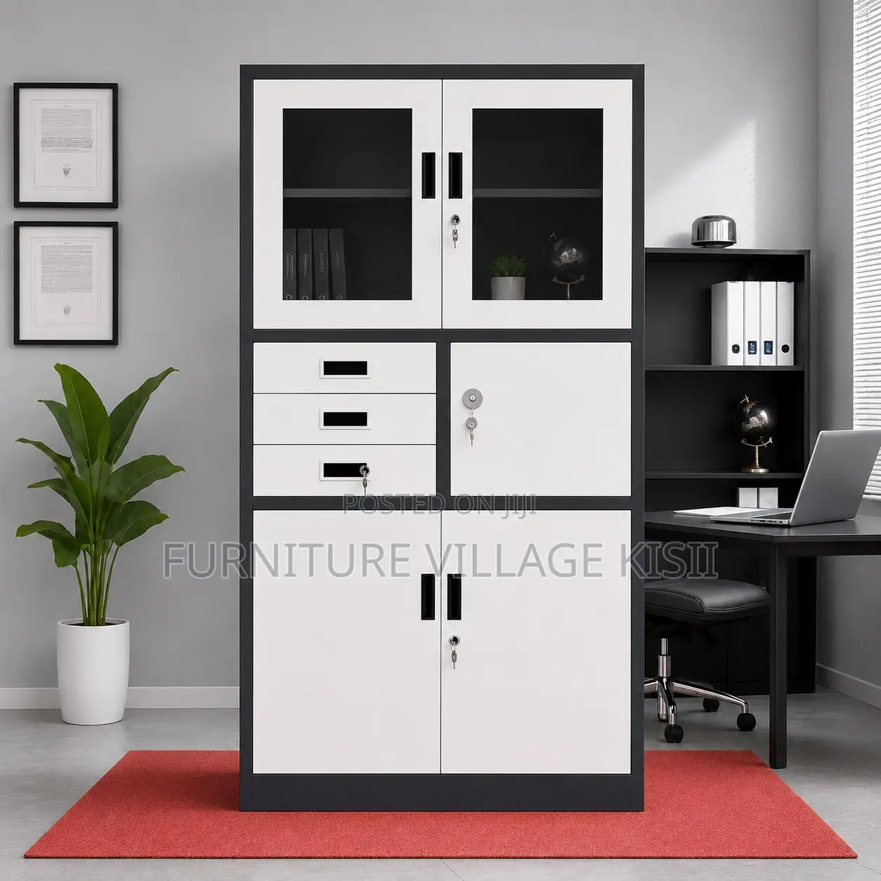 2-Door Filing Cabinet With Safe