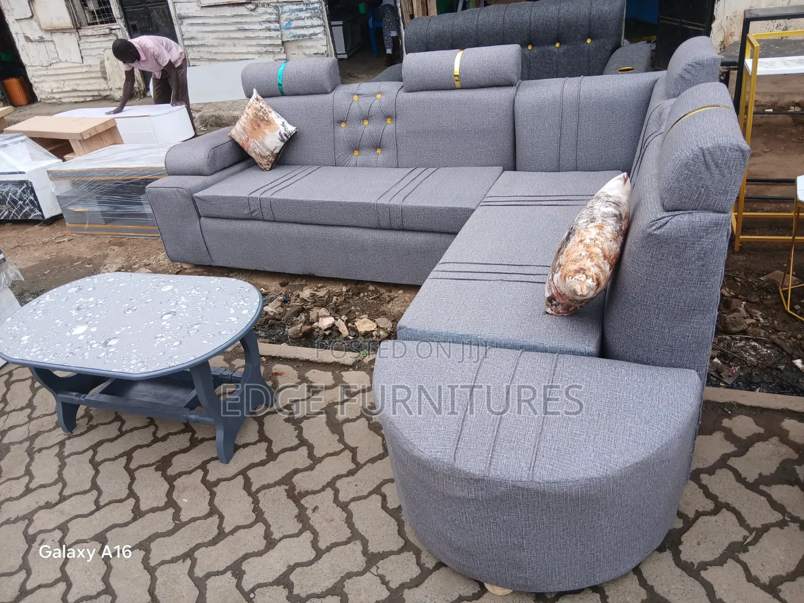 L Seat Sofa With Coffee Table for Sale