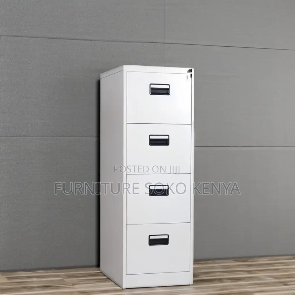 Storage Cabinet : 4-Drawer Metallic Office Filing Cabinet