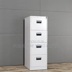 Storage Cabinet : 4-Drawer Metallic Office Filing Cabinet